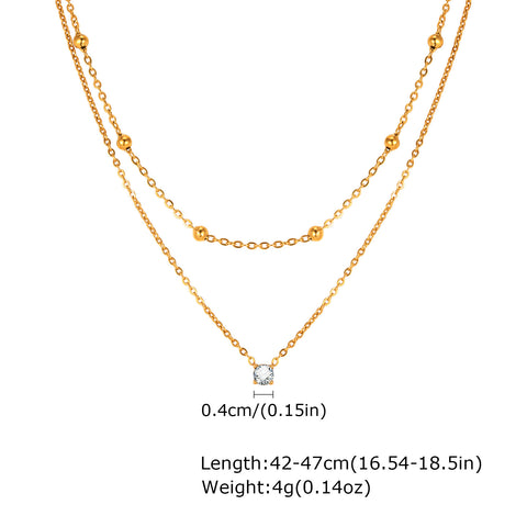 SOLITAIRE LAYERED NECKLACE