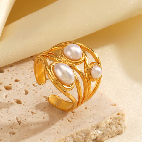 TRIO PEARL RING(Adjustable)