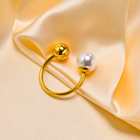 PEARL GOLD ADJUSTABLE RING