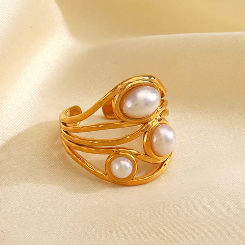 TRIO PEARL RING(Adjustable)