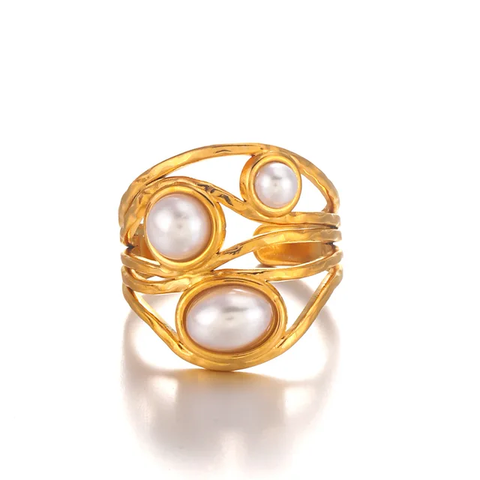 TRIO PEARL RING(Adjustable)