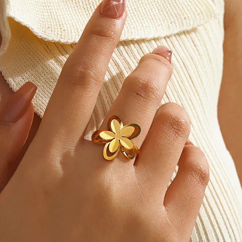 FLORA GOLD RING(Adjustable)