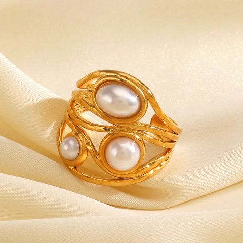 TRIO PEARL RING(Adjustable)