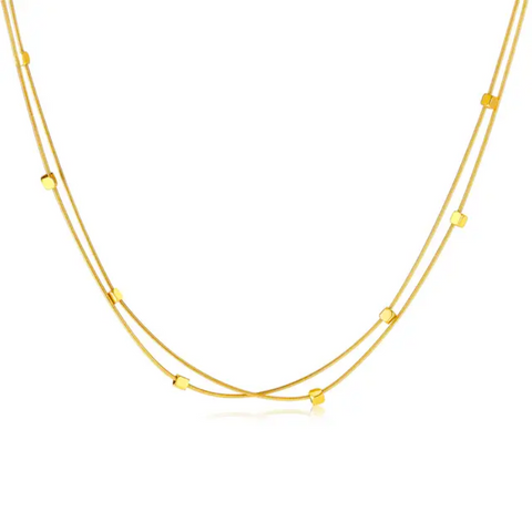 SQUARE BEED LAYERED NECKLACE